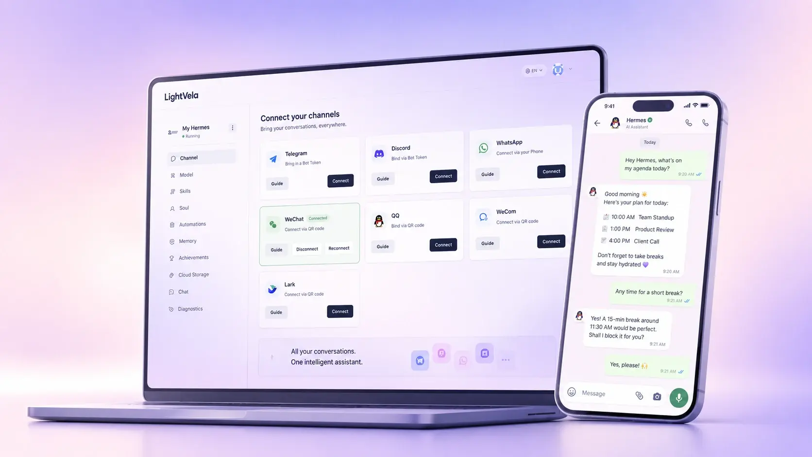 A personal AI assistant with LightVela across channels
