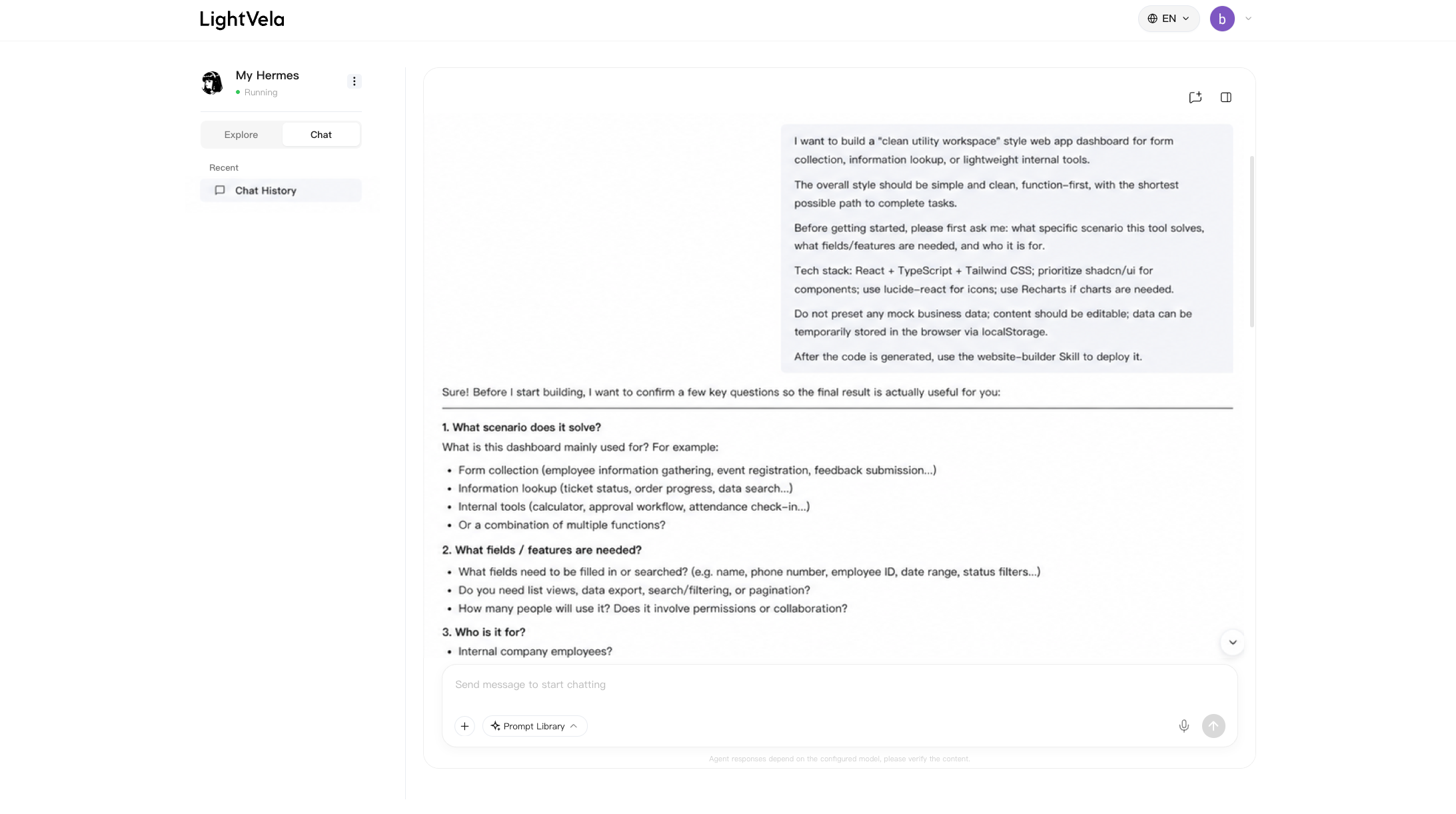 AgentチャットでWorkbenchを作成