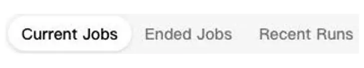 Scheduled Tasks page showing Current Jobs, Ended Jobs, and Recent Runs tabs