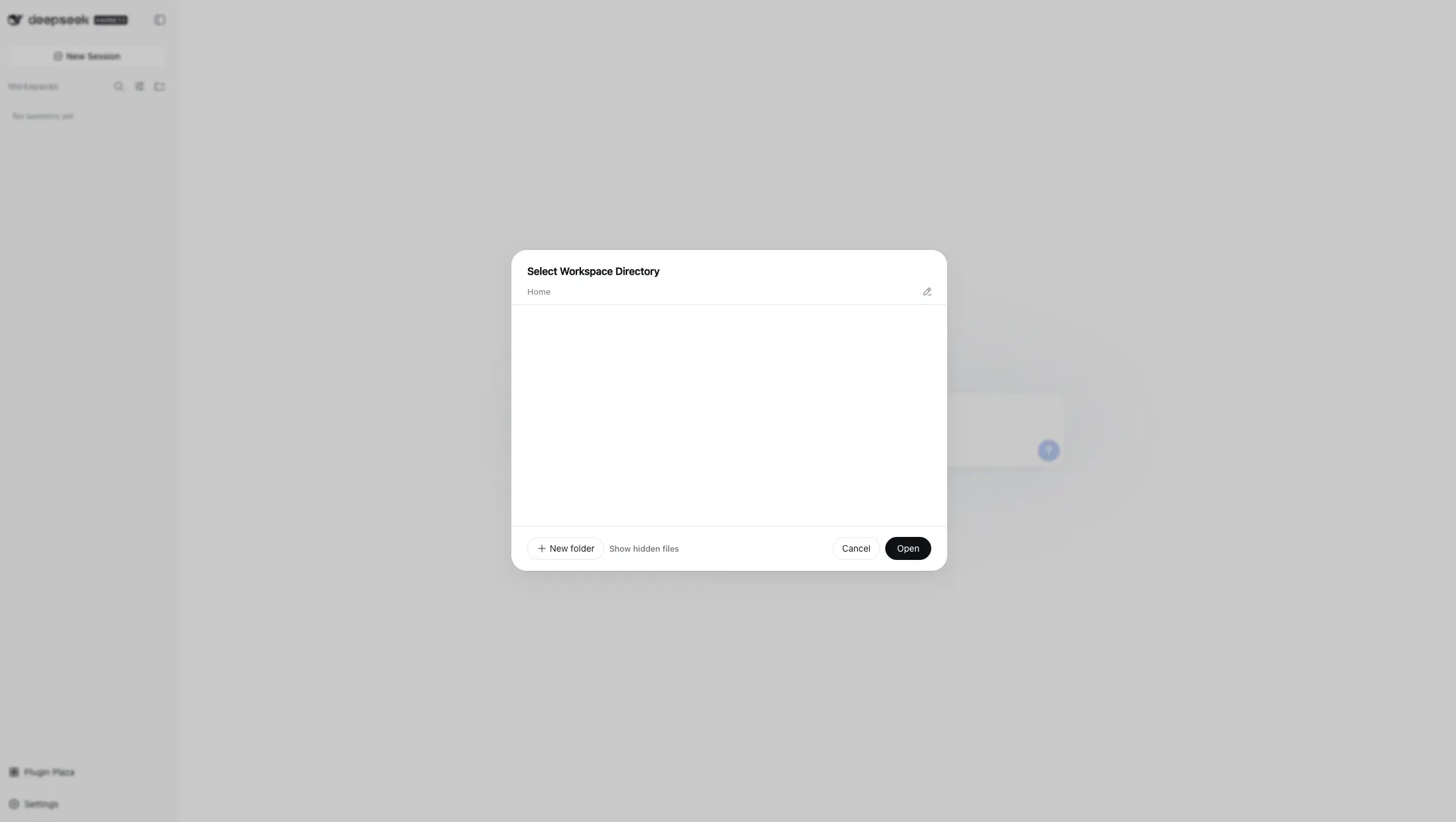 Diálogo Select Workspace Directory
