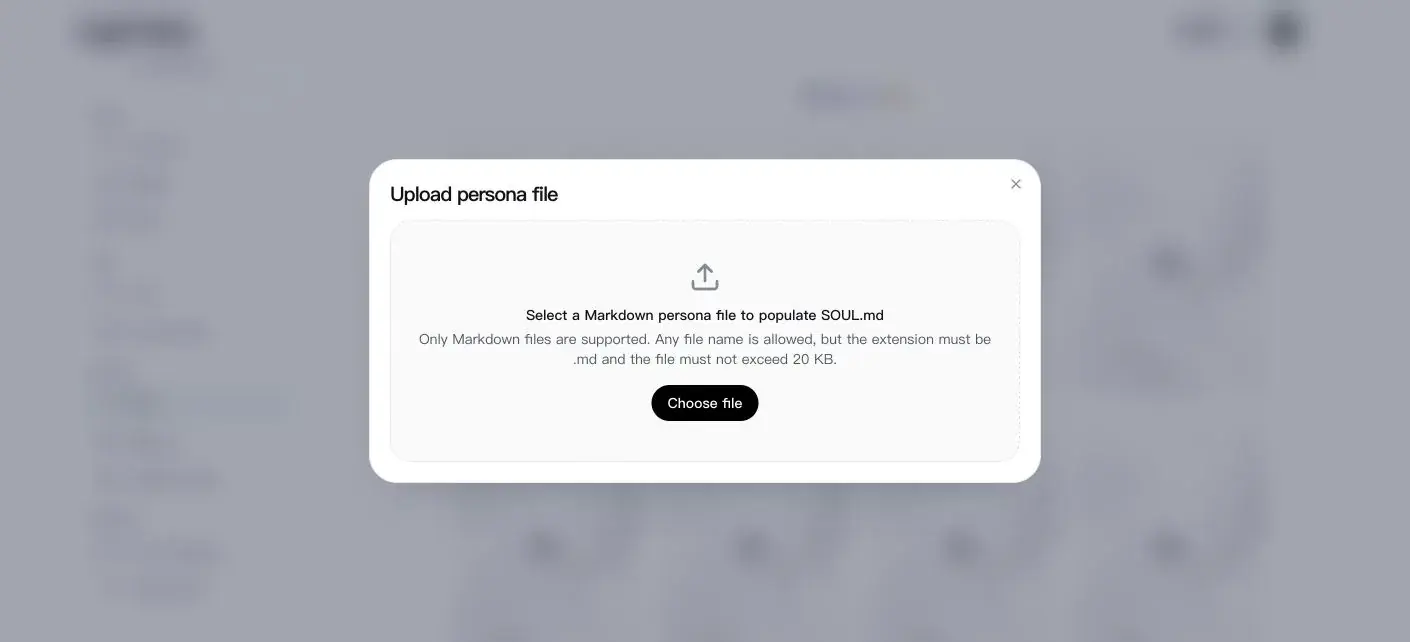 LightVela kini mendukung unggahan file persona kustom