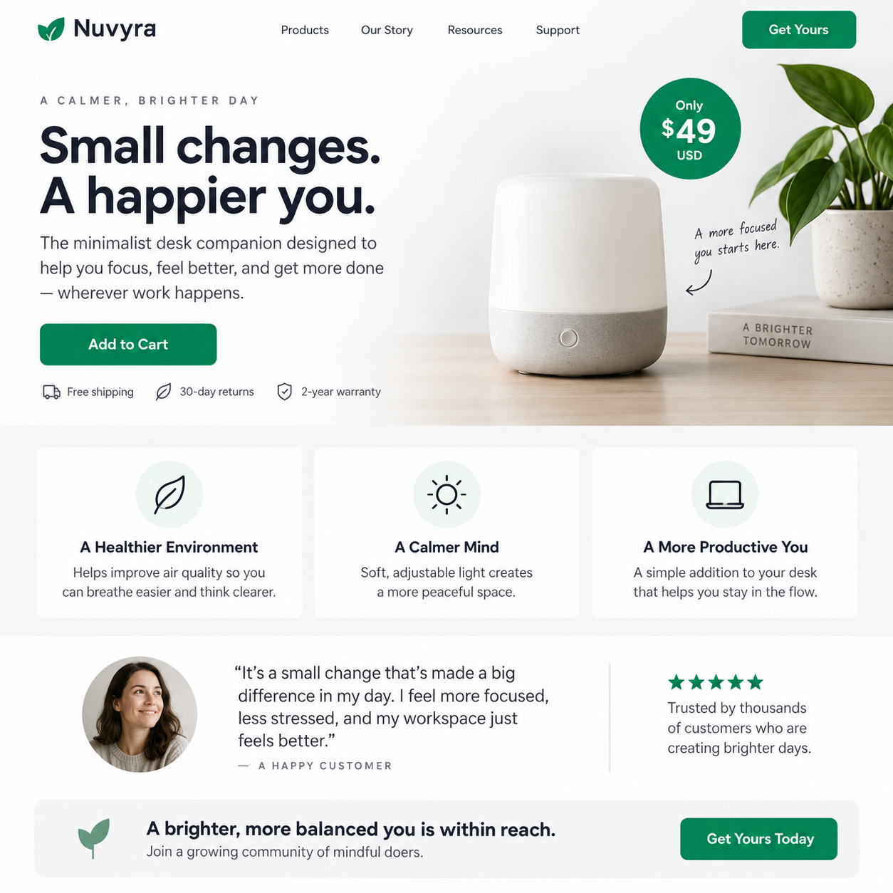 Product page generated in the LightVela workbench