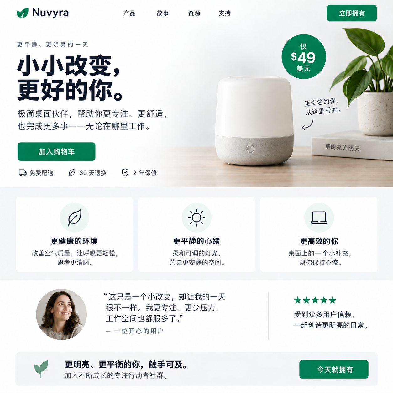 LightVela 工作台生成的产品介绍页